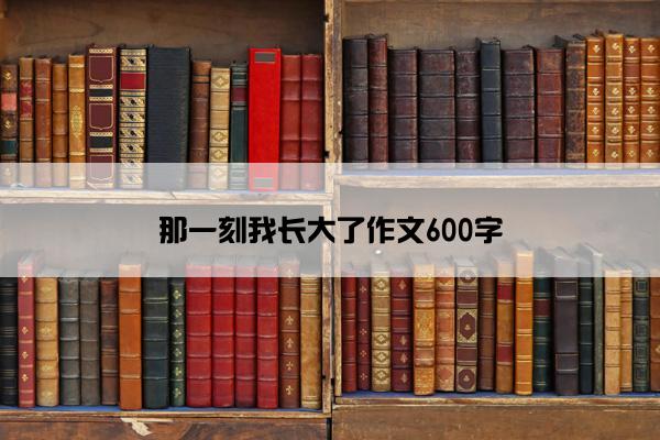 那一刻我长大了作文600字