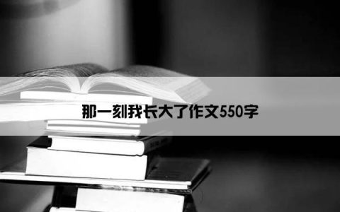 那一刻我长大了作文550字