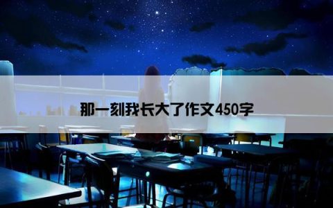 那一刻我长大了作文450字