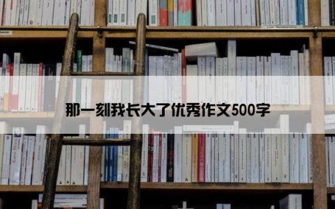 那一刻我长大了优秀作文500字