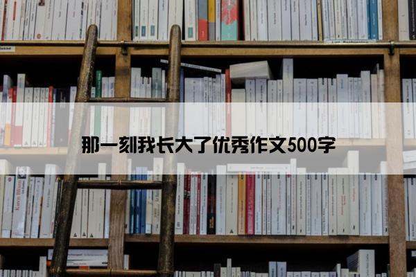 那一刻我长大了优秀作文500字