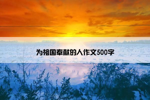 为祖国奉献的人作文500字