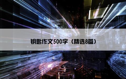 钥匙作文500字（精选8篇）