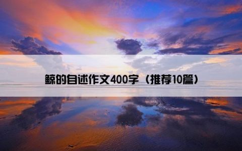 鲸的自述作文400字（推荐10篇）