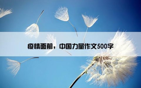 疫情面前，中国力量作文500字