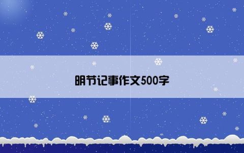 明节记事作文500字