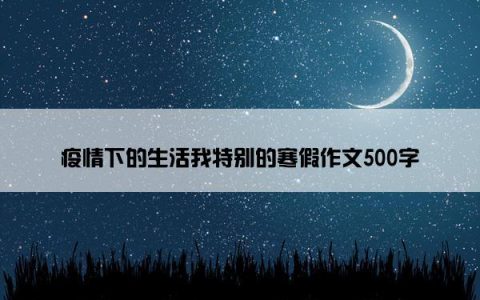 疫情下的生活我特别的寒假作文500字