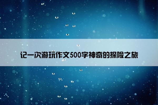 记一次游玩作文500字神奇的探险之旅