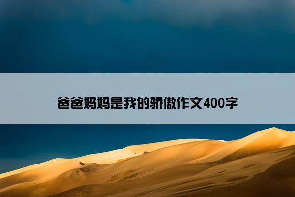 爸爸妈妈是我的骄傲作文400字