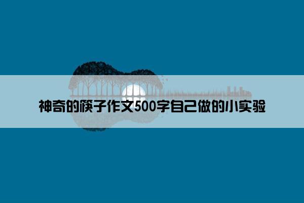 神奇的筷子作文500字自己做的小实验