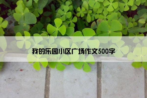 我的乐园小区广场作文500字