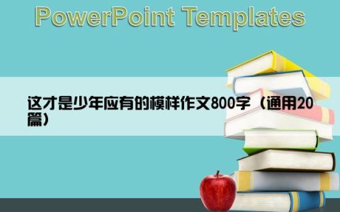 这才是少年应有的模样作文800字（通用20篇）