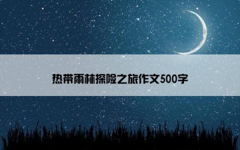 热带雨林探险之旅作文500字
