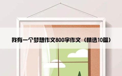 我有一个梦想作文800字作文（精选10篇）