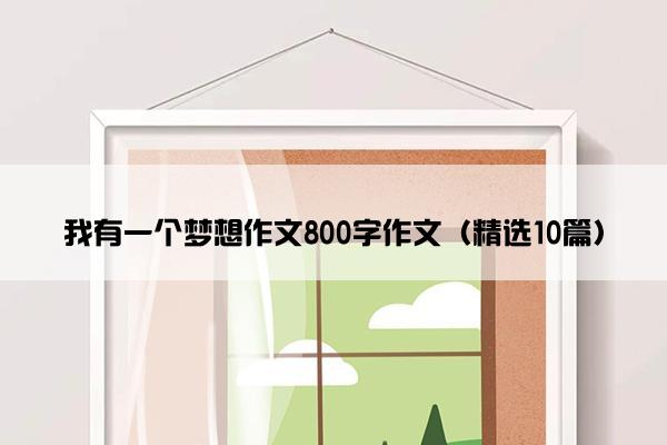 我有一个梦想作文800字作文（精选10篇）