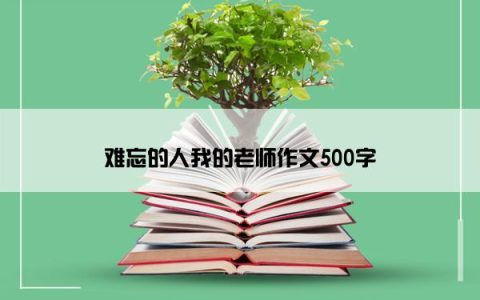 难忘的人我的老师作文500字