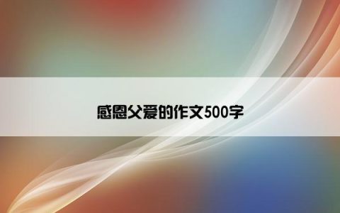 感恩父爱的作文500字