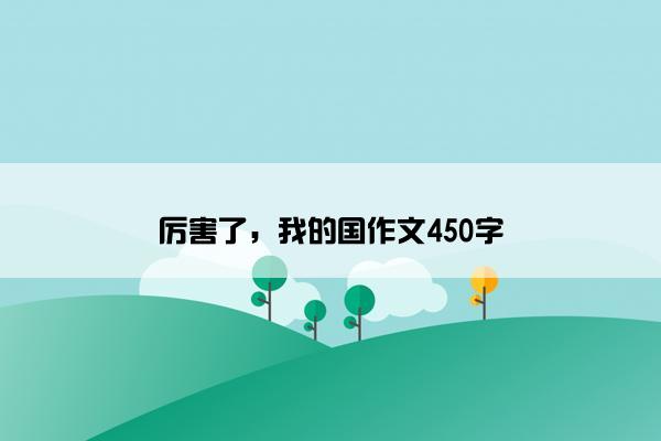 厉害了，我的国作文450字