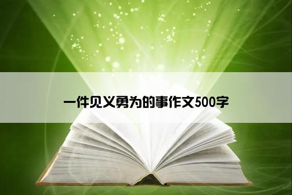 一件见义勇为的事作文500字