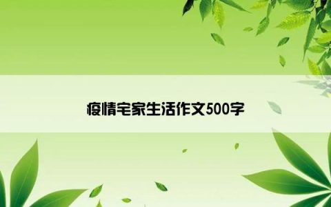 疫情宅家生活作文500字