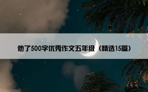 他了500字优秀作文五年级（精选15篇）