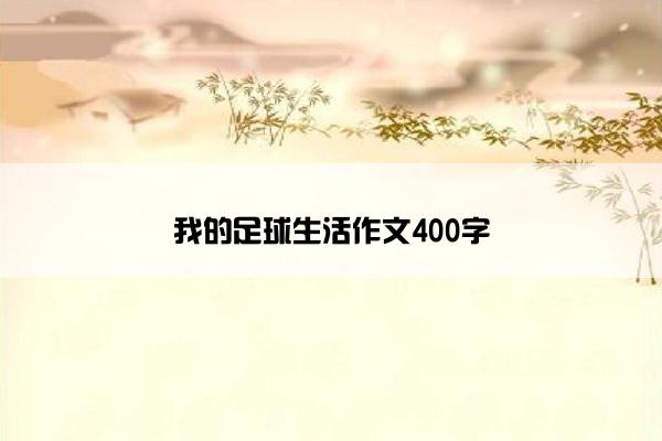 我的足球生活作文400字