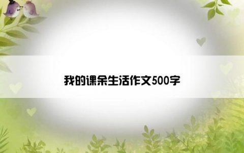 我的课余生活作文500字