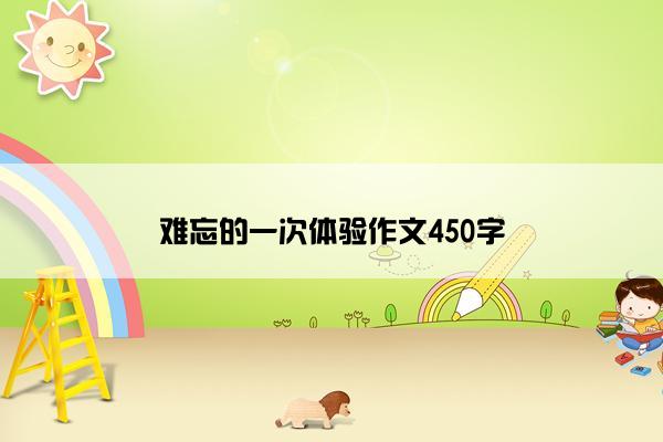 难忘的一次体验作文450字