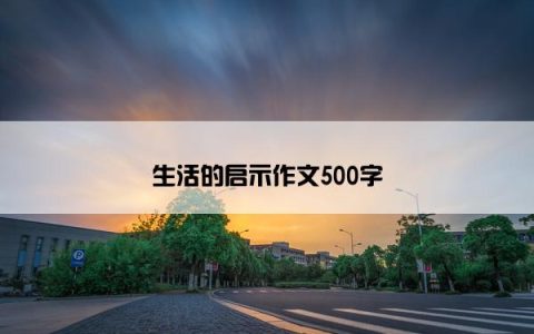 生活的启示作文500字