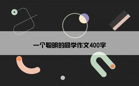 一个聪明的同学作文400字