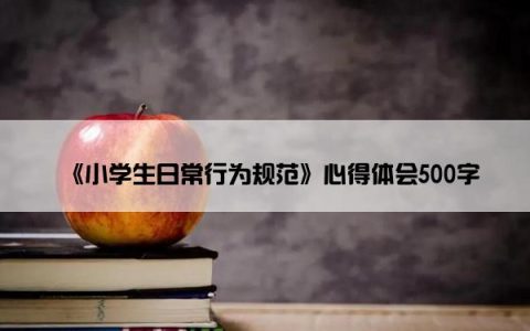 《小学生日常行为规范》心得体会500字