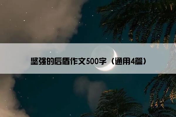 坚强的后盾作文500字（通用4篇）