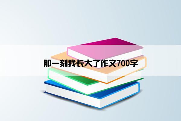 那一刻我长大了作文700字