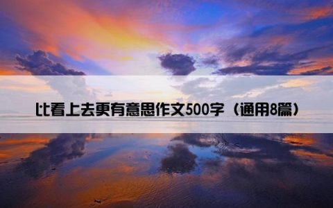 比看上去更有意思作文500字（通用8篇）