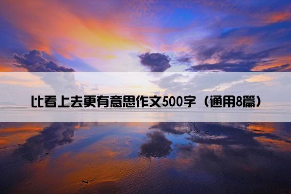 比看上去更有意思作文500字（通用8篇）