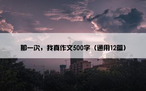 那一次，我真作文500字（通用12篇）