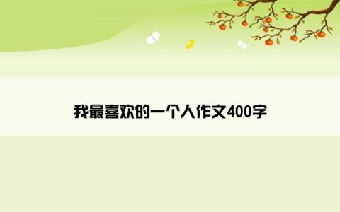 我最喜欢的一个人作文400字