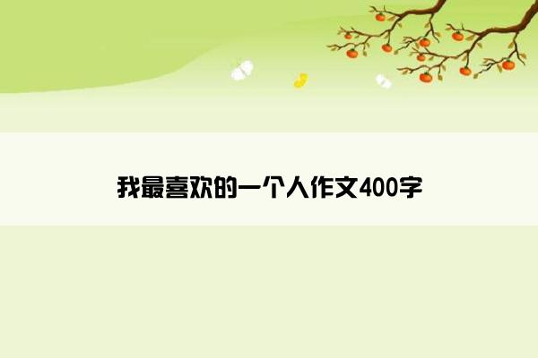 我最喜欢的一个人作文400字