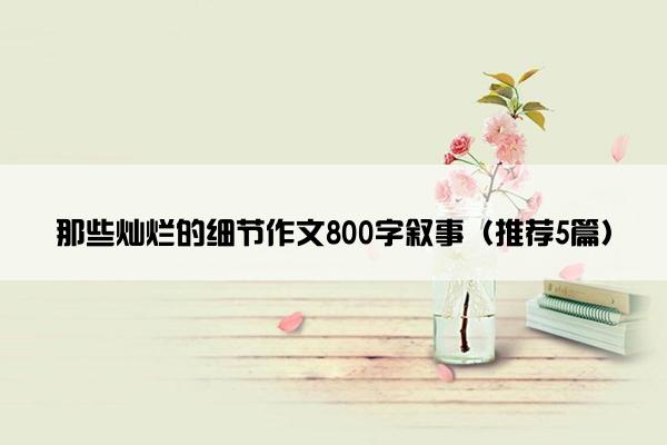 那些灿烂的细节作文800字叙事（推荐5篇）