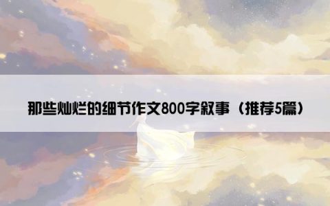 那些灿烂的细节作文800字叙事（推荐5篇）