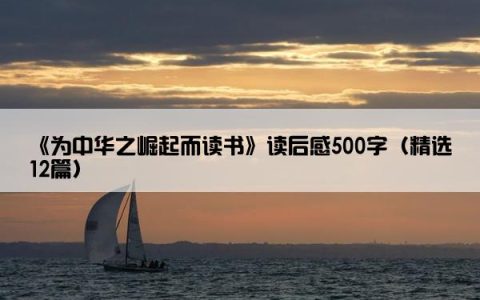 《为中华之崛起而读书》读后感500字（精选12篇）