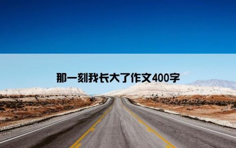 那一刻我长大了作文400字