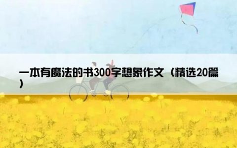 一本有魔法的书300字想象作文（精选20篇）