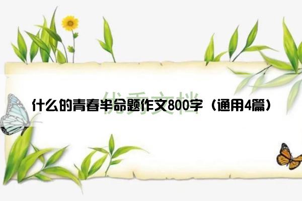 什么的青春半命题作文800字（通用4篇）