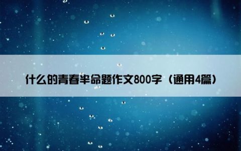 什么的青春半命题作文800字（通用4篇）