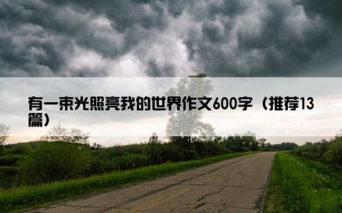 有一束光照亮我的世界作文600字（推荐13篇）