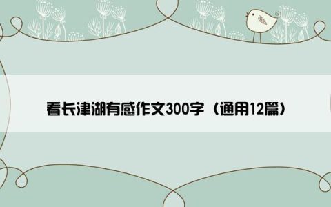 看长津湖有感作文300字（通用12篇）