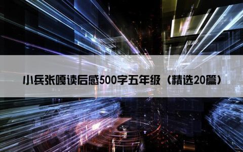 小兵张嘎读后感500字五年级（精选20篇）