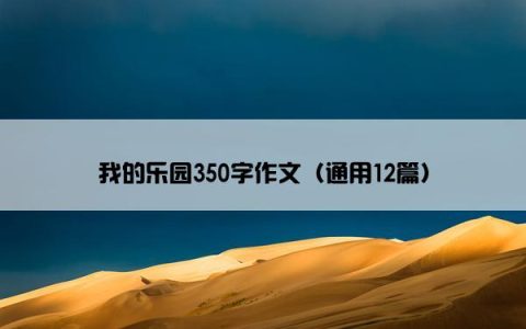 我的乐园350字作文（通用12篇）