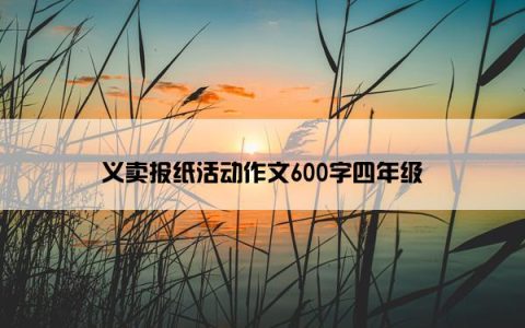 义卖报纸活动作文600字四年级